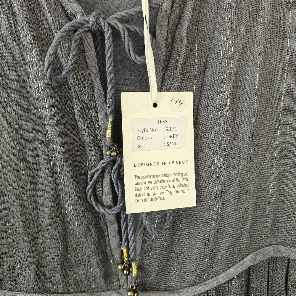 Blue Boheme NWT Grey Serenity Boho Cottagecore Long Sleeve Midi Dress Size S/M - Picture 9 of 13